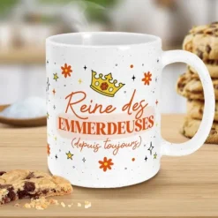 Mug à paillettes humoristique - Collection Girls Club - Modèle au choix