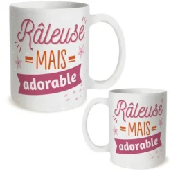 Mug à paillettes humoristique - Collection Girls Club - Modèle au choix