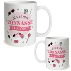 Mug à paillettes humoristique - Collection Girls Club - Modèle au choix