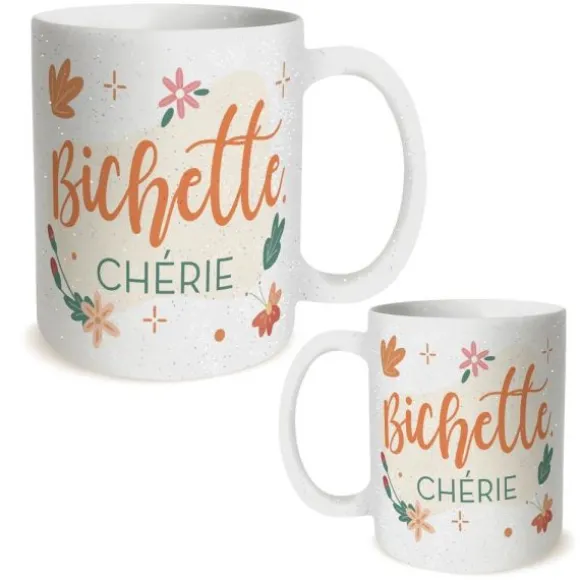 Mug à paillettes humoristique - Collection Girls Club - Modèle au choix