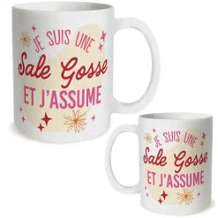 Mug à paillettes humoristique - Collection Girls Club - Modèle au choix