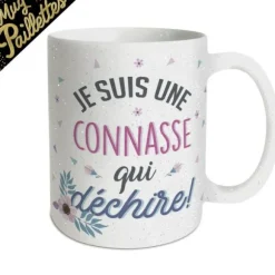 Mug à paillettes - Je suis une connasse qui déchire