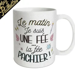 Mug à paillettes - Le matin je suis une fée…
