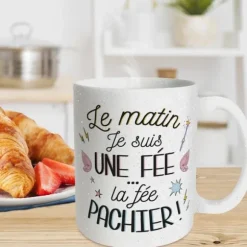 Mug à paillettes - Le matin je suis une fée…