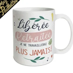 Mug à paillettes - Libérée Retraitée