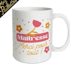 Mug à paillettes "Maîtresse, merci pour tout !" - Collection Merci pour cette année