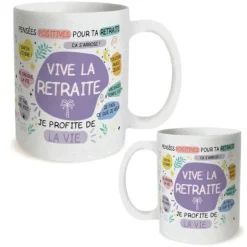Mug à paillettes pour femme - Vive la Retraite