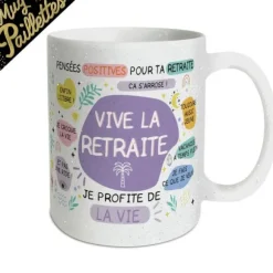 Mug à paillettes pour femme - Vive la Retraite