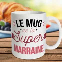Mug à paillettes - Super Marraine