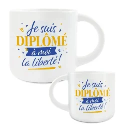 Mug XXL "Je suis diplômé, à moi la liberté !" - Collection Diplôme en poche
