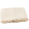 Nappe en coton effiloché - 140 x 240 cm - Couleur Blanc Crème