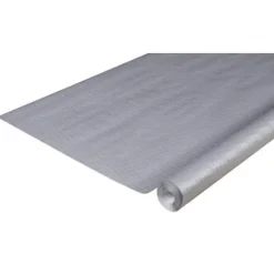 Nappe métallisée en papier gaufré toile de lin - 1,18 x 6 m - Couleur au choix