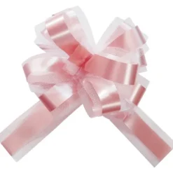 5 Noeuds automatiques en tulle - Rose