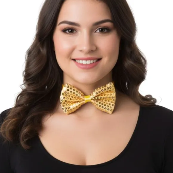 Nœud papillon à sequins en polyester - Couleur au choix