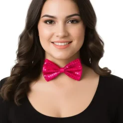 Nœud papillon à sequins en polyester - Couleur au choix