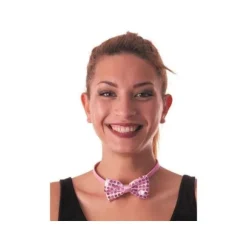 Nœud Papillon à Sequins - Rose Clair