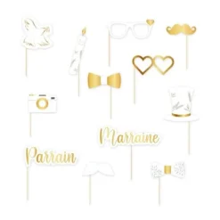 Pack de 12 accessoires pour photobooth pour baptême et communion