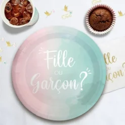Pack de 6 assiettes - Fille ou Garçon ? - Collection Gender Reveal