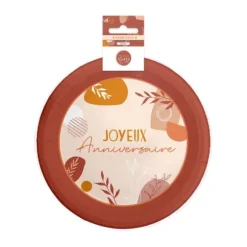 Pack de 6 assiettes - Joyeux Anniversaire - Collection Terracotta