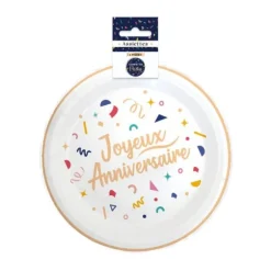 Pack de 6 assiettes - Joyeux Anniversaire - Collection Confettis