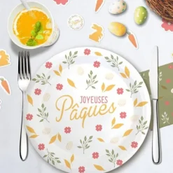 Pack de 6 assiettes rondes - Joyeuses Pâques