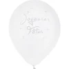 Pack de 8 ballons blancs "Joyeuses Fêtes"