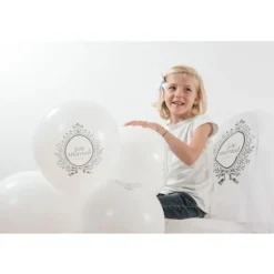 Pack de 8 ballons blancs "Just Married"