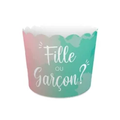 Pack de 12 caissettes à cupcakes - Fille ou Garçon ? - Collection Gender Reveal