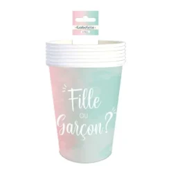 Pack de 6 gobelets - Fille ou Garçon ? - Collection Gender Reveal
