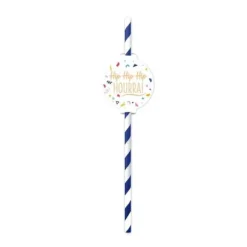 Pack de 12 pailles - Joyeux Anniversaire - Collection Confettis
