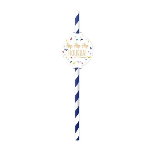 Pack de 12 pailles - Joyeux Anniversaire - Collection Confettis