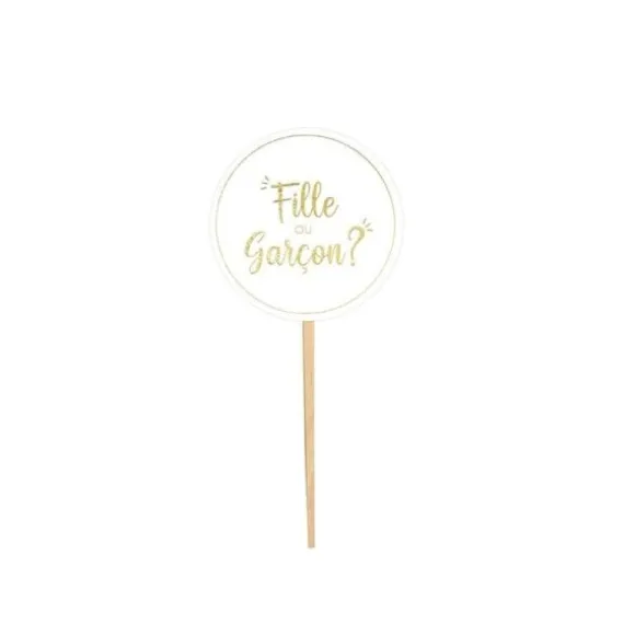 Pack de 12 pics de décoration - Fille ou Garçon ? - Collection Gender Reveal