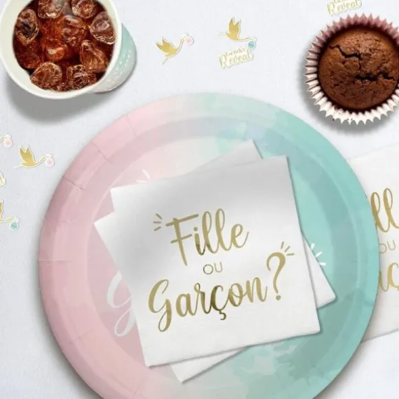Pack de 10 serviettes - Fille ou Garçon ? - 33 x 33 cm - Collection Gender Reveal