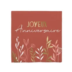 Pack de 10 serviettes - Joyeux Anniversaire - Collection Terracotta