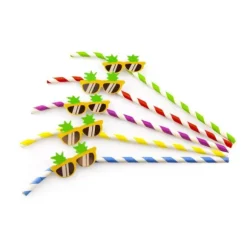 50 Pailles colorées avec médaillon Lunettes de soleil (FSC®)