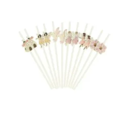 12 pailles en papier - 19,5 cm - Collection Fairy World