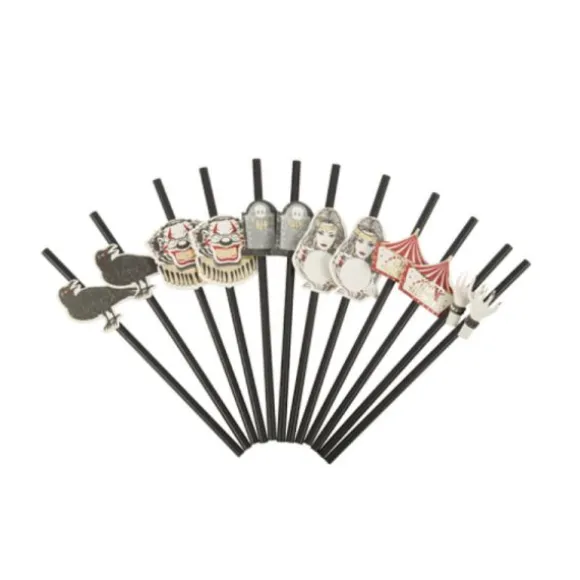 12 Pailles Médaillon en carton - Cabinet de Curiosité