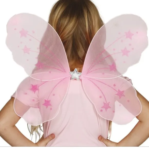 Paire d'ailes roses de papillon pour enfant - 40 x 34 cm