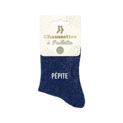 Paire de chaussettes courtes à paillettes pour femme - Modèle au choix