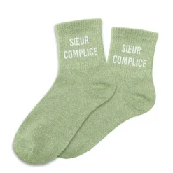Paire de chaussettes à paillettes pour femme - Sœur Complice - Collection Famille d'Amour