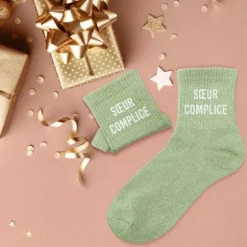 Paire de chaussettes à paillettes pour femme - Sœur Complice - Collection Famille d'Amour
