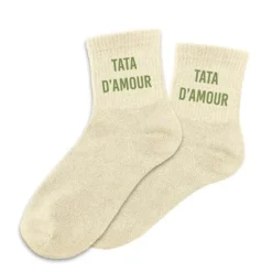 Paire de chaussettes à paillettes pour femme - Tata d'Amour - Collection Famille d'Amour