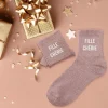 Paire de chaussettes à paillettes pour femme - Fille Chérie - Collection Famille d'Amour