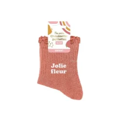 Paire de chaussettes à paillettes pour fille - Taille 25/30 - Jolie Fleur