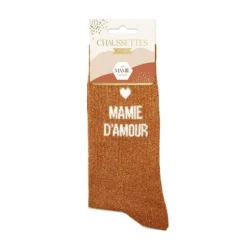 Paire de chaussettes à paillettes pour femme - Mamie - Collection Mamie d'Amour
