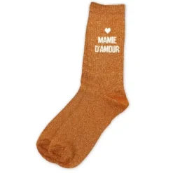 Paire de chaussettes à paillettes pour femme - Mamie - Collection Mamie d'Amour