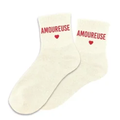 Paire de chaussettes à paillettes pour femme - Amoureuse - Collection Famille d'Amour