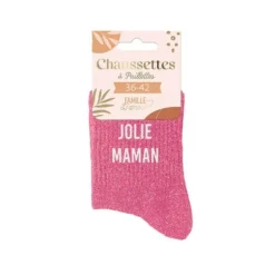 Paire de chaussettes à paillettes pour femme - Jolie Maman - Collection Famille d'Amour