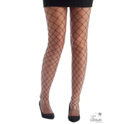 Paire de collants noirs en résille avec grandes mailles
