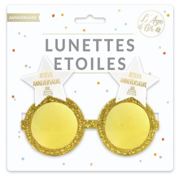 Paire de lunettes à étoiles pour anniversaire - Joyeux Anniversaire